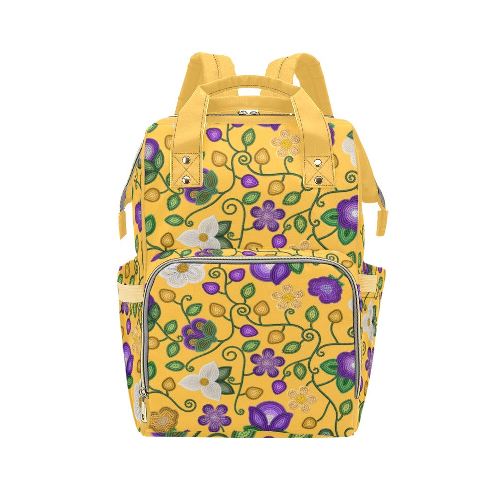Midnight Moss Bloom Yellow Multi-Function Diaper Backpack/Diaper Bag