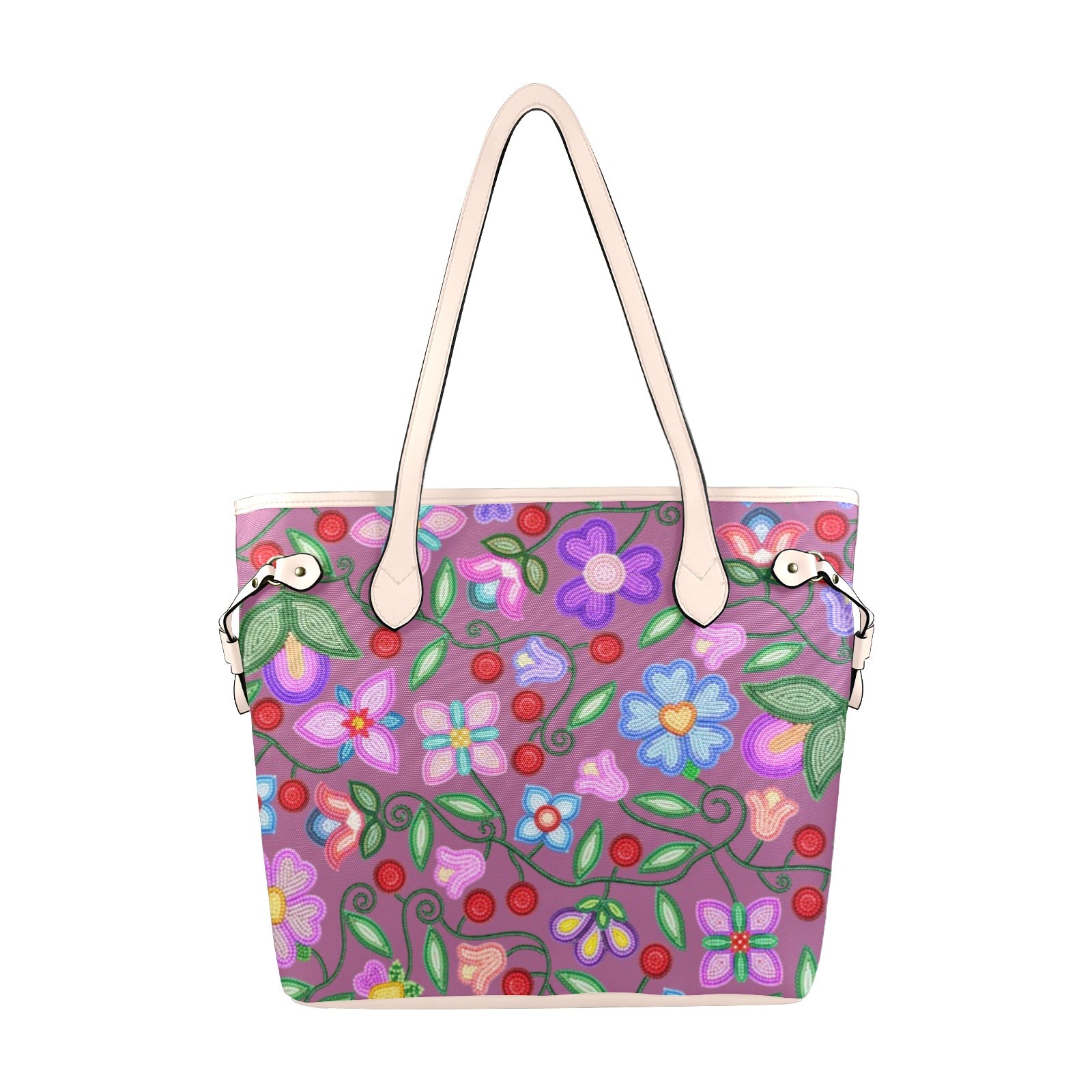 Petal Harmony Dusty Rose Clover Canvas Tote Bag