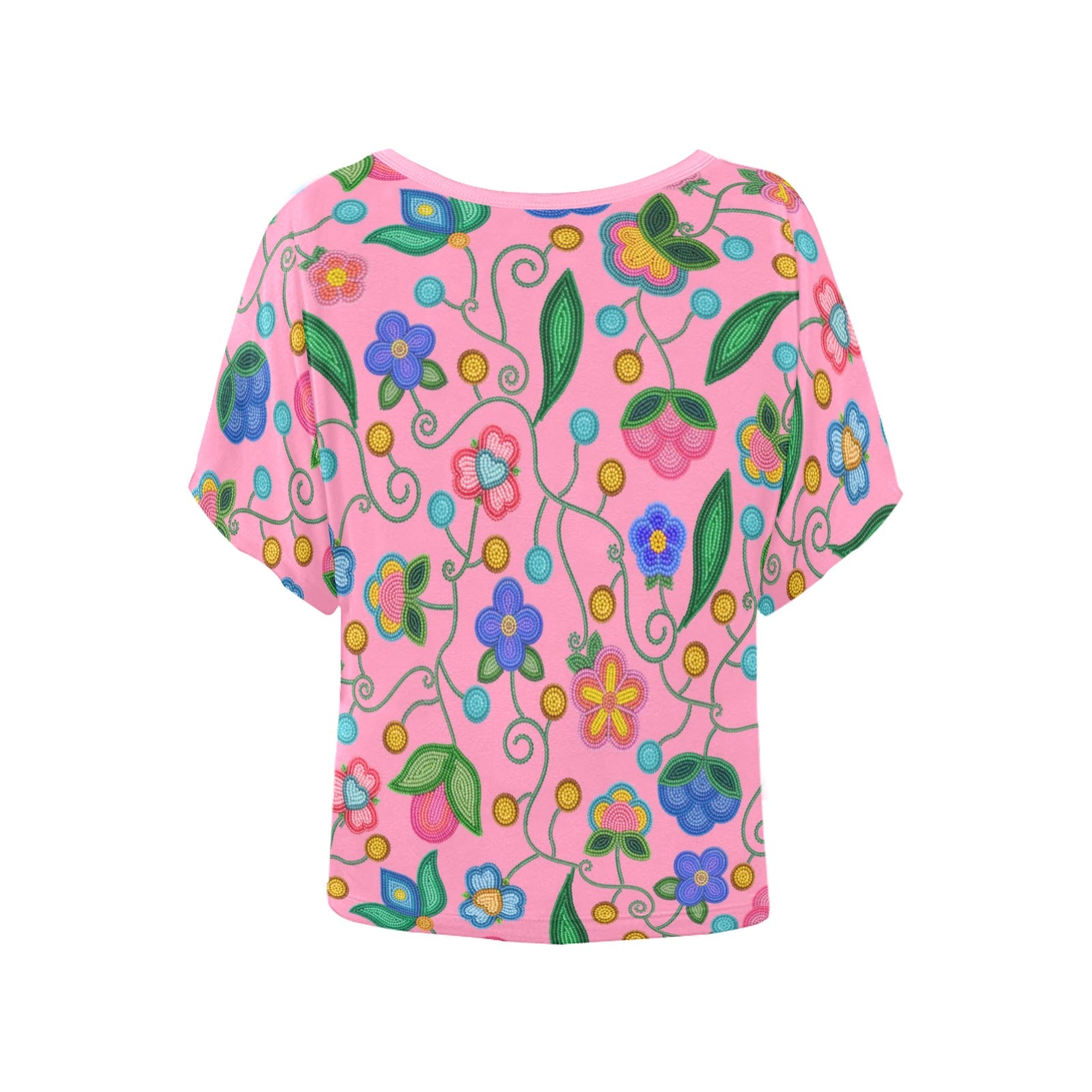 Skyberry Serenade Pink Women's Batwing-Sleeved Blouse T-shirt