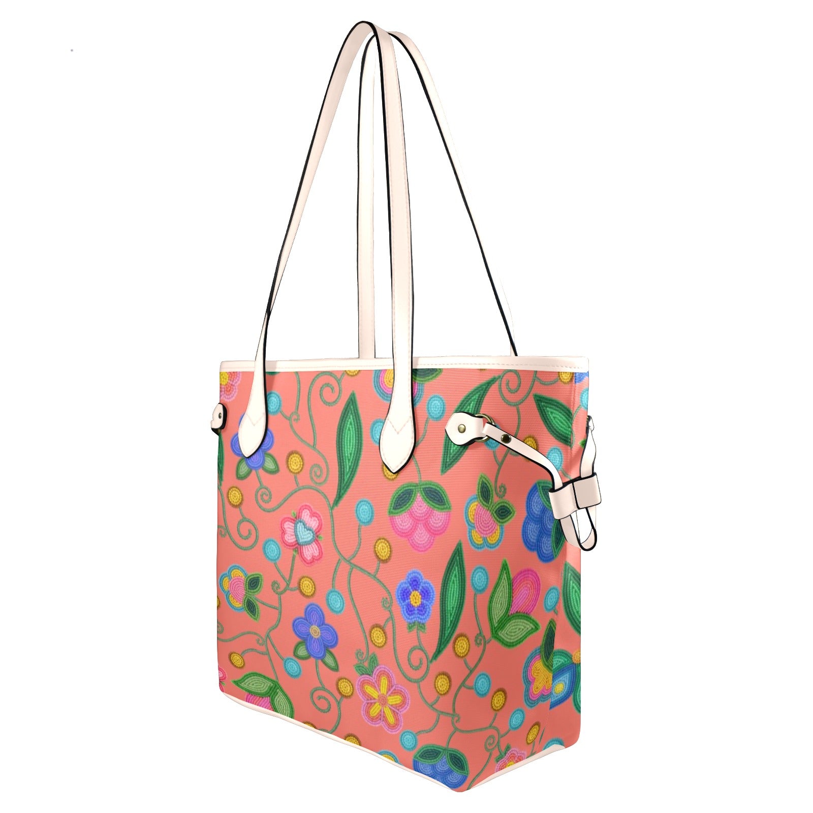 Skyberry Serenade Peach Clover Canvas Tote Bag
