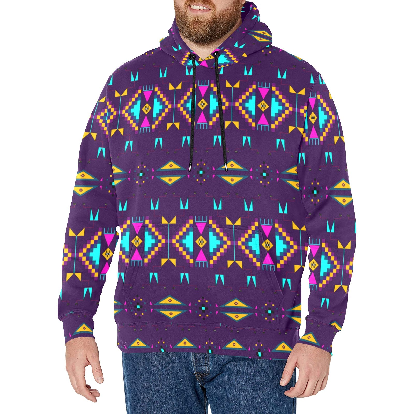 Rite of Passage Dark Purple Men's Long Sleeve Fleece Hoodie