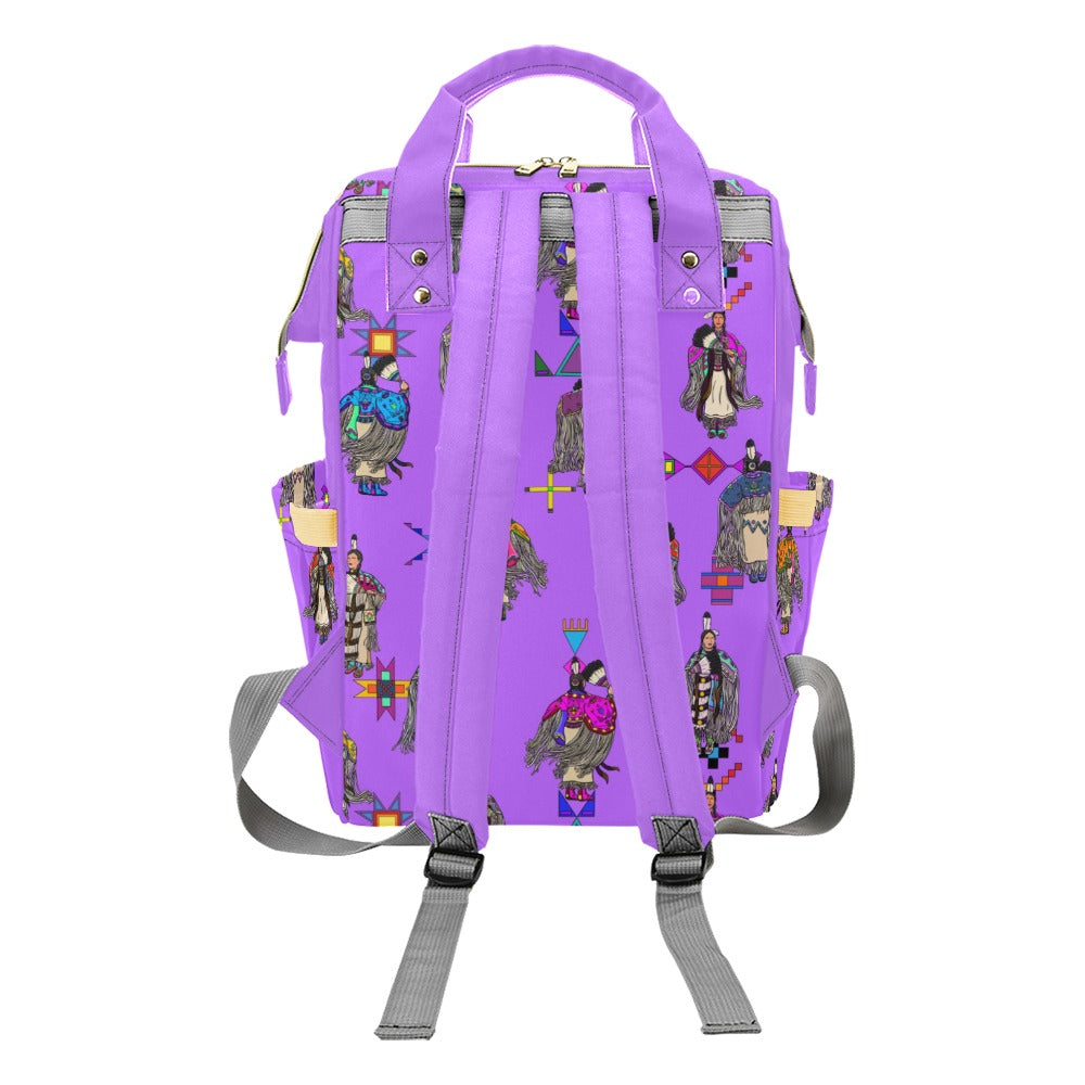 Women's Tradish Dancers Purple Multi-Function Diaper Backpack/Diaper Bag