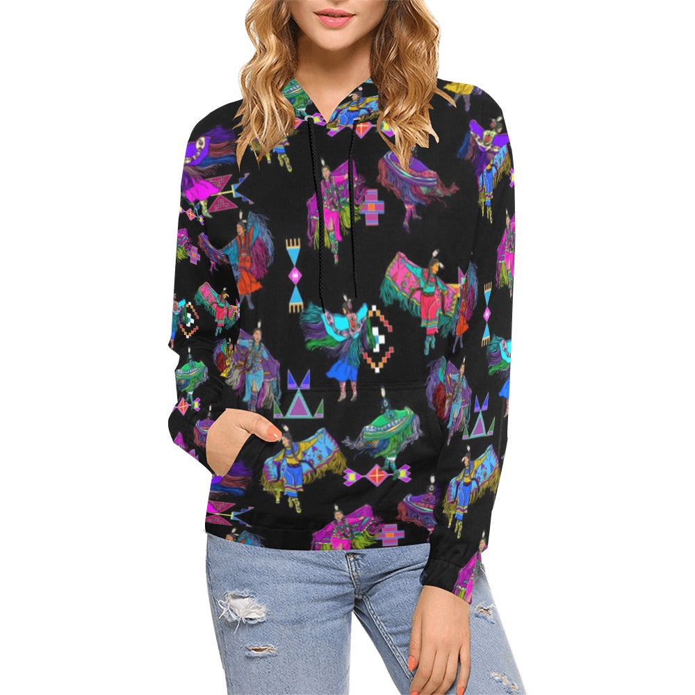 Women's Fancy Dancers Black Hoodie for Women (USA Size)