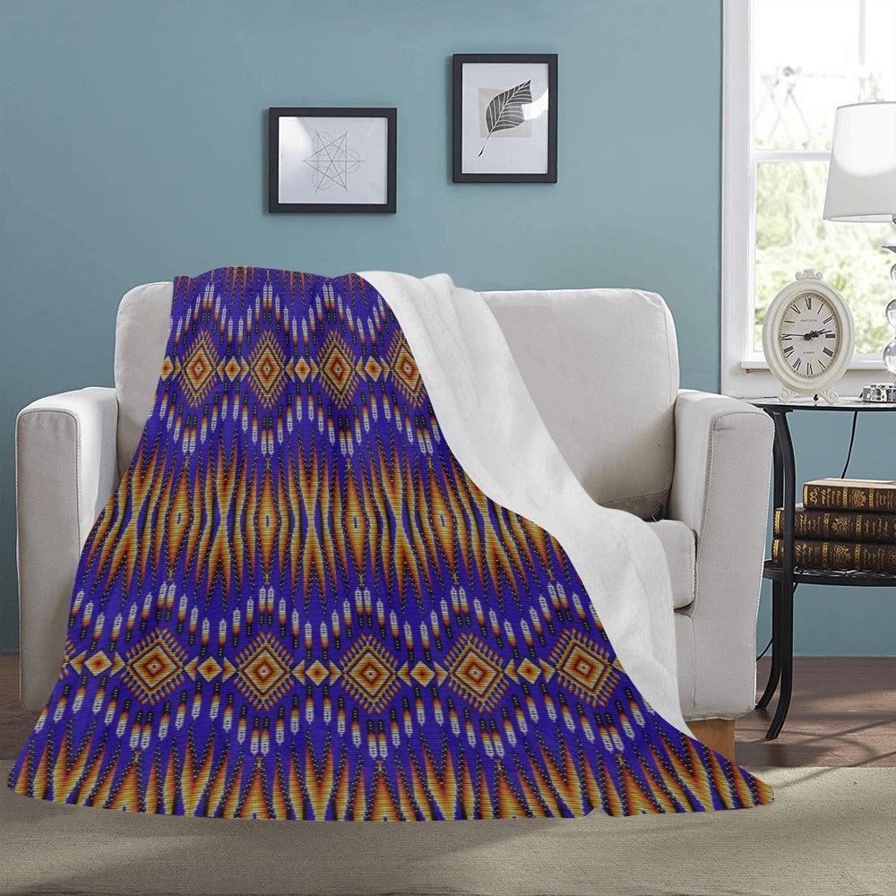 Fire Feather Blue Ultra-Soft Micro Fleece Blanket 60"x80"
