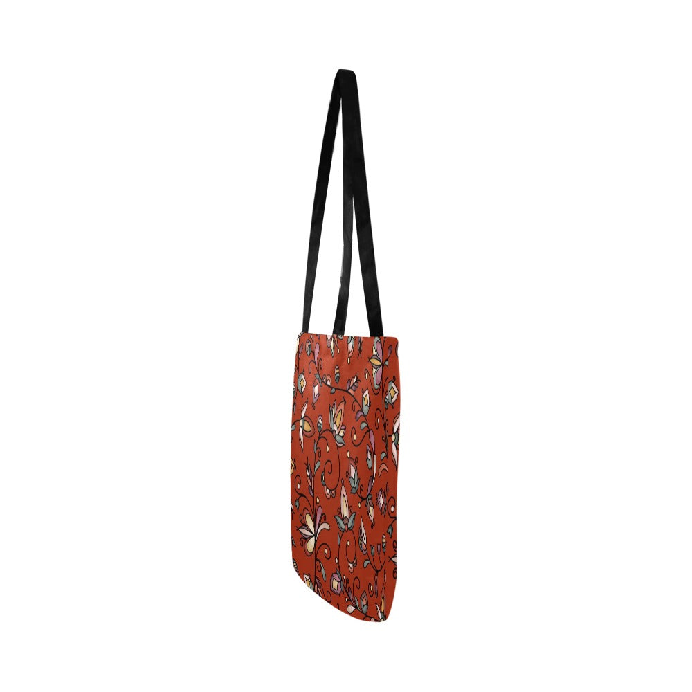 Burnt Sky Petals Red Reusable Shopping Bag (Two sides)