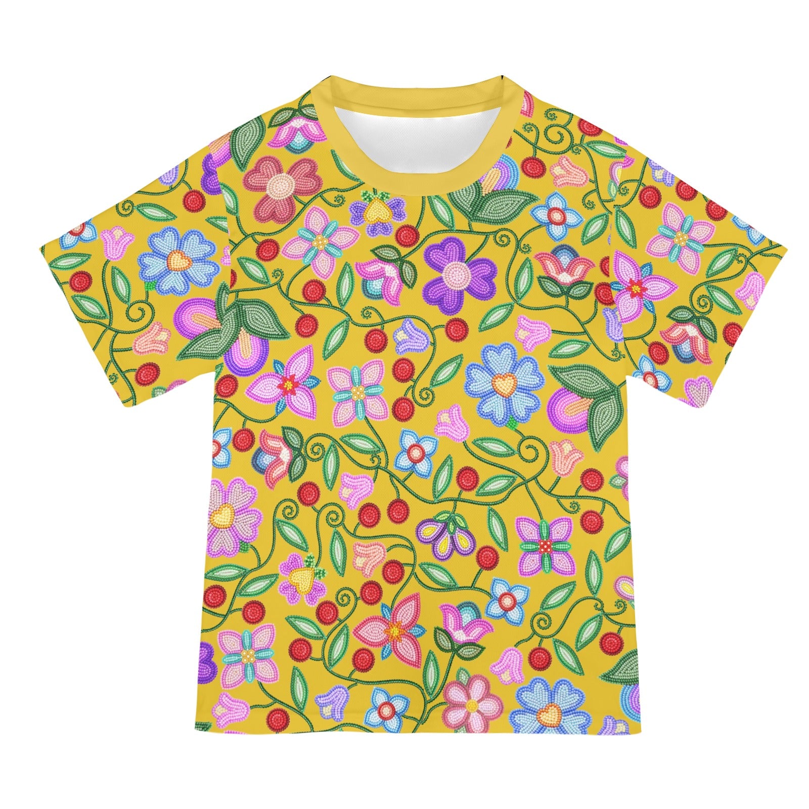 Petal Harmony Ochre T-shirt for Women