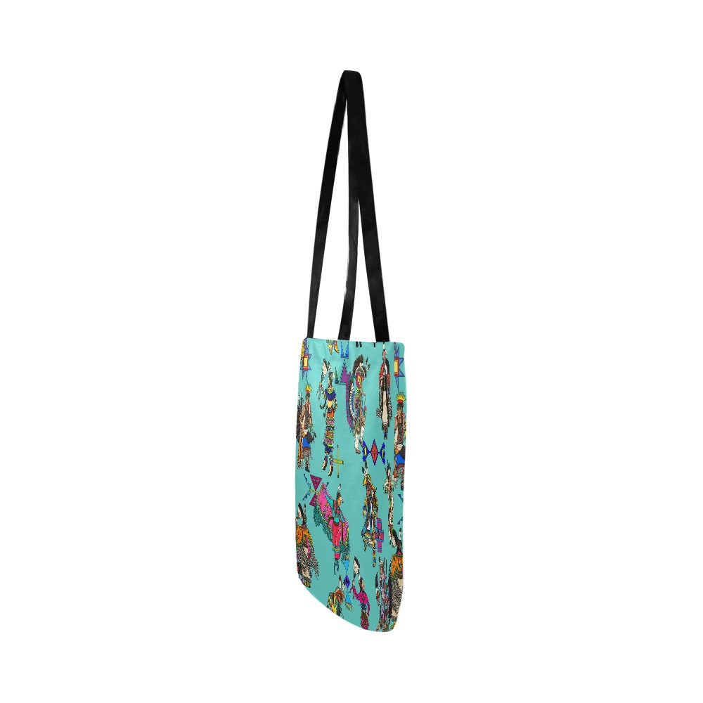 Grand Entry Dancers Eggshell Blue Reusable Shopping Bag  (Two sides)