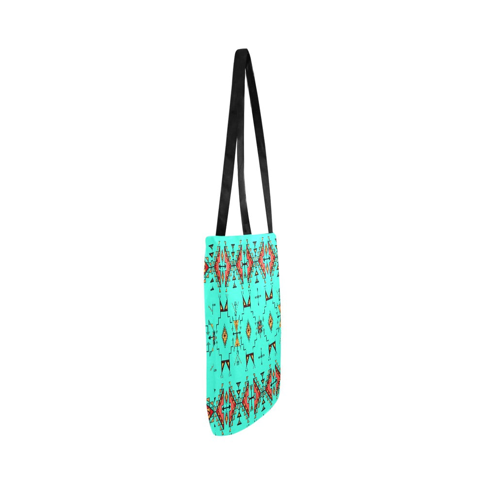 Thunder Flight Turquoise Reusable Shopping Bag (Two sides)
