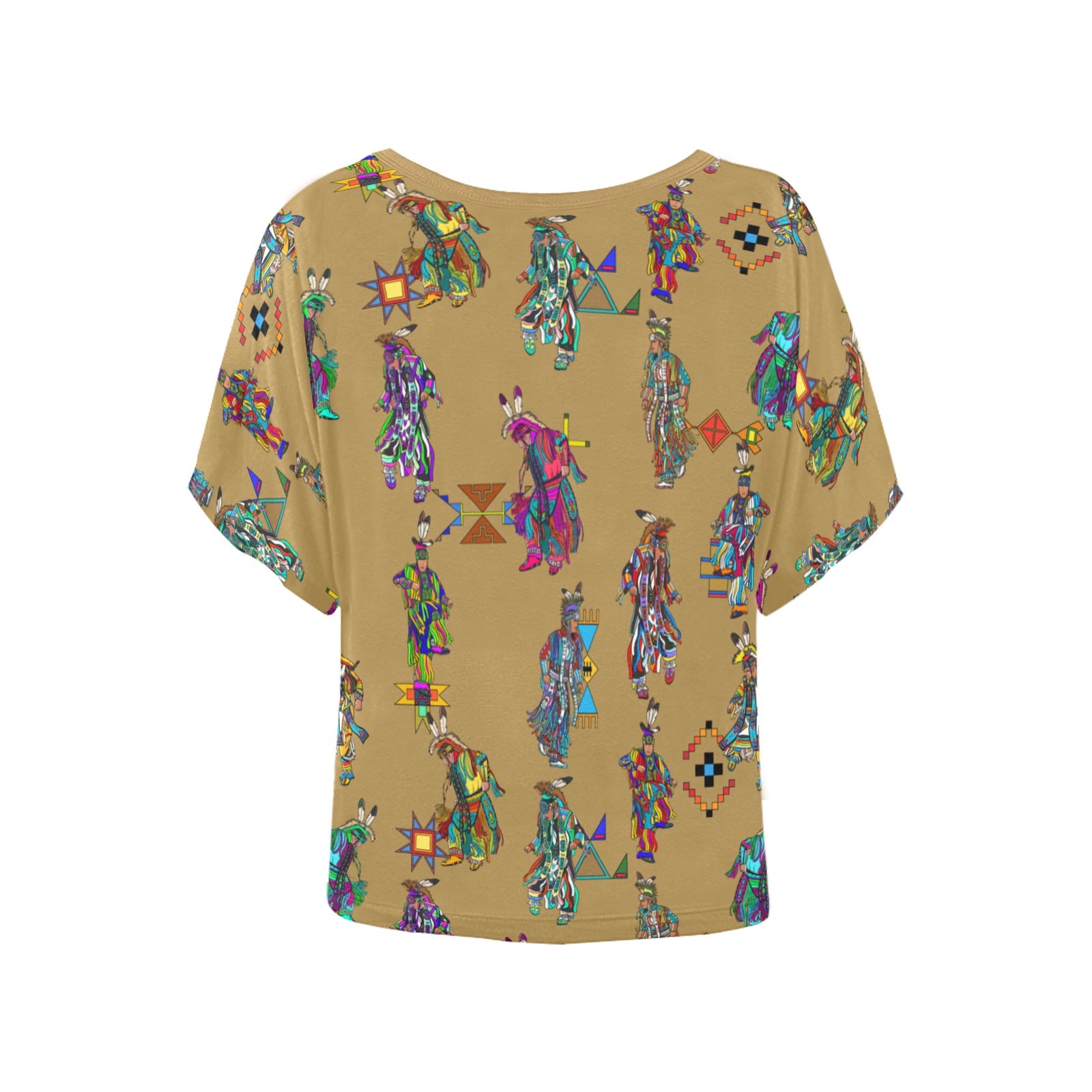 Men's Grass Dancers Earth Women's Batwing-Sleeved Blouse T shirt