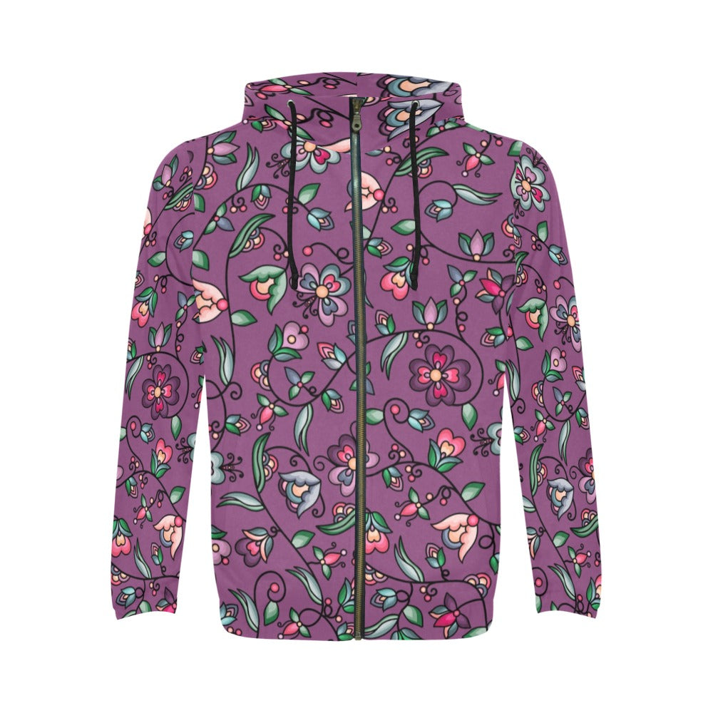 Amber Evening Garland Purple Men's Zipper Hoodie