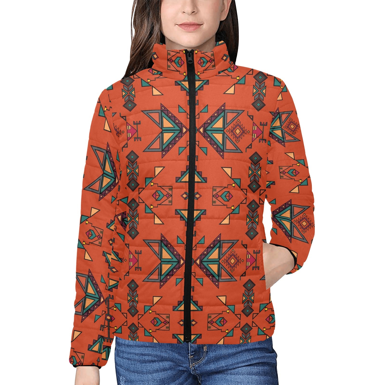 Arrow Dawn Orange Women's Stand Collar Padded Jacket