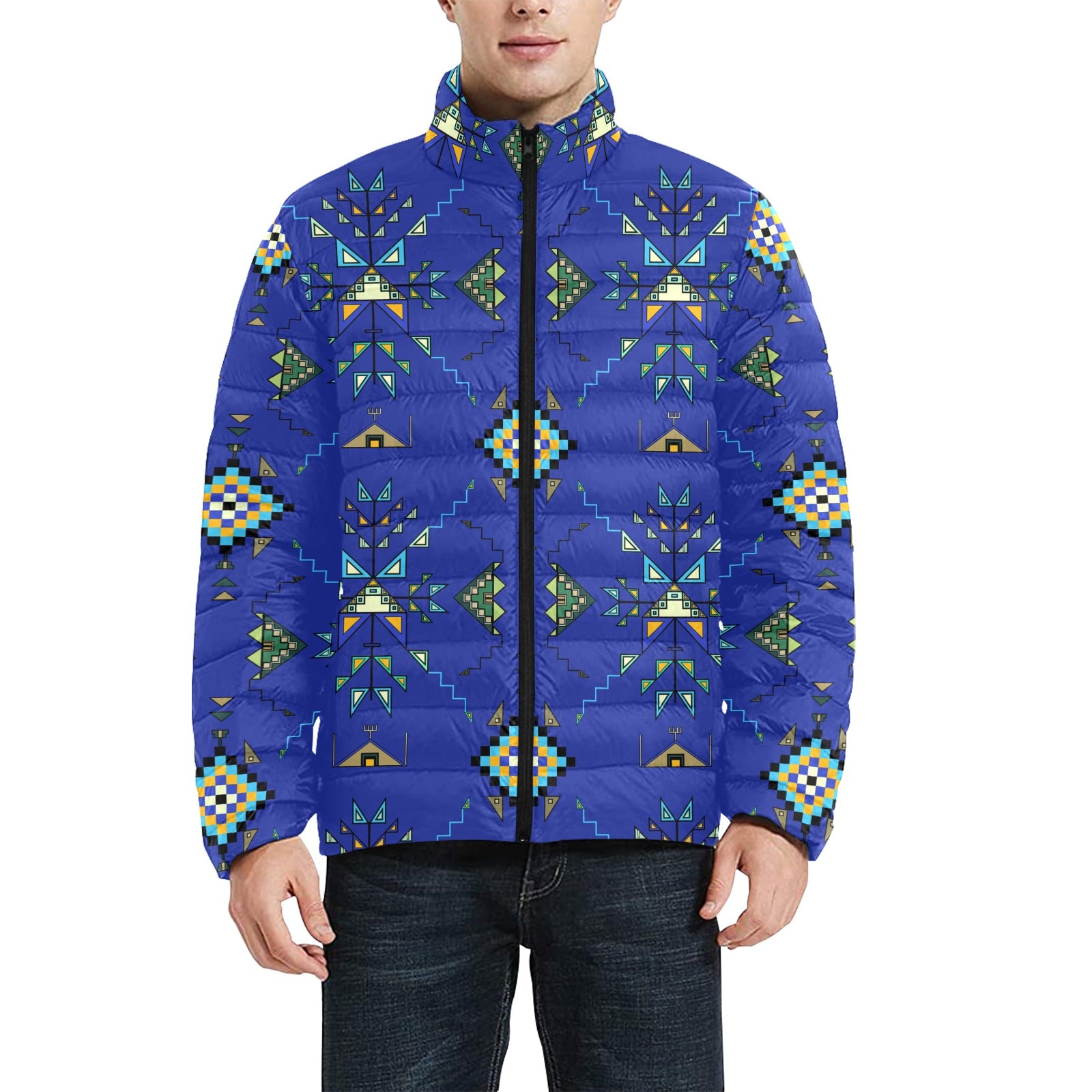 Bear Shield Dark Blue Men's Padded Jacket
