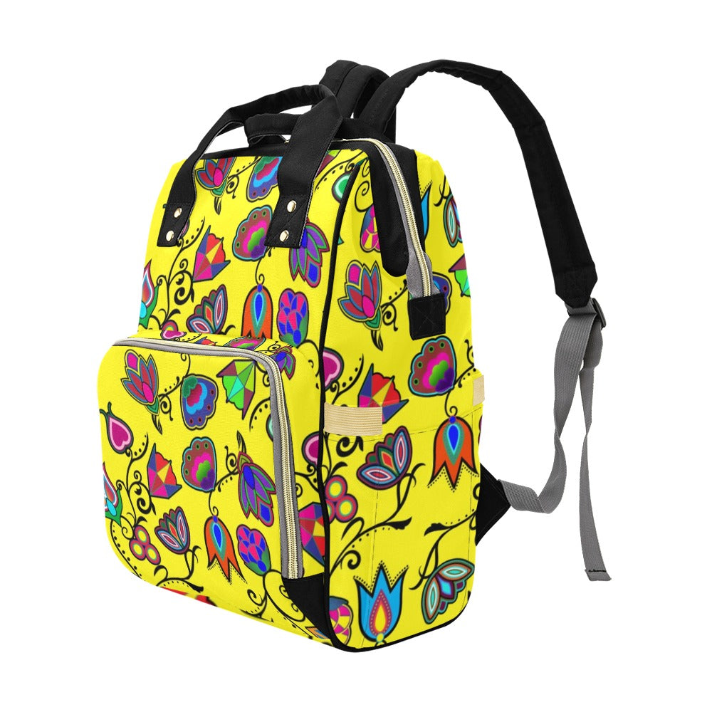 Indigenous Paisley Yellow Multi-Function Diaper Backpack