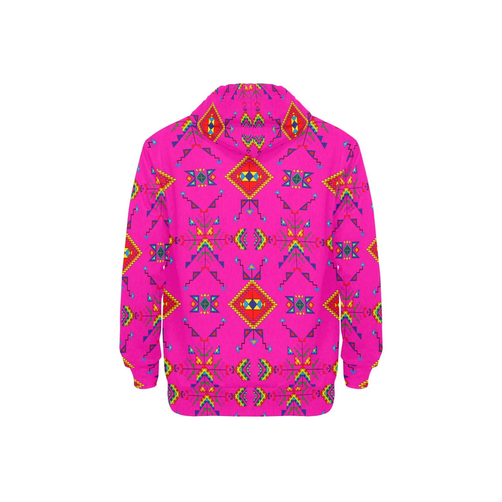 Buffalo Jump Pink Men's Long Sleeve Fleece Hoodie