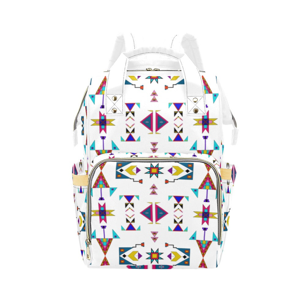 Enemy Territory White Multi-Function Diaper Backpack/Diaper Bag