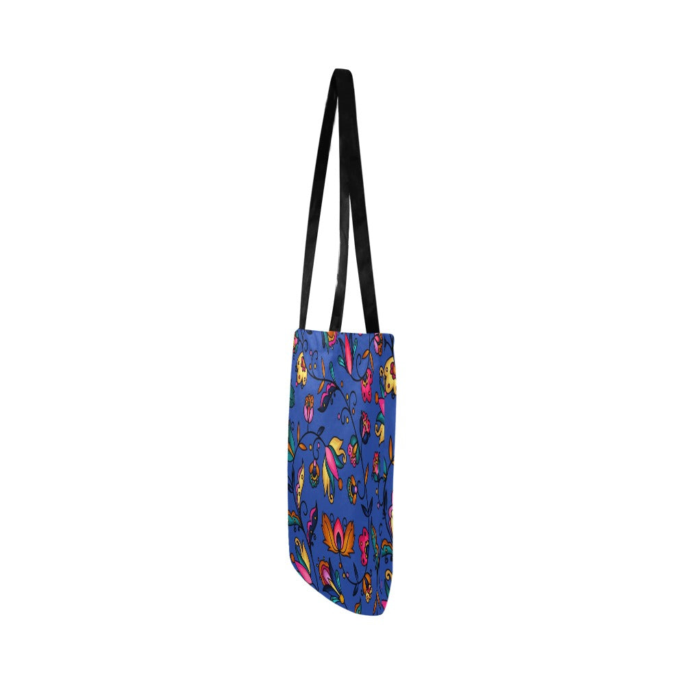 Copper Prairie Petals Blue Reusable Shopping Bag (Two sides)