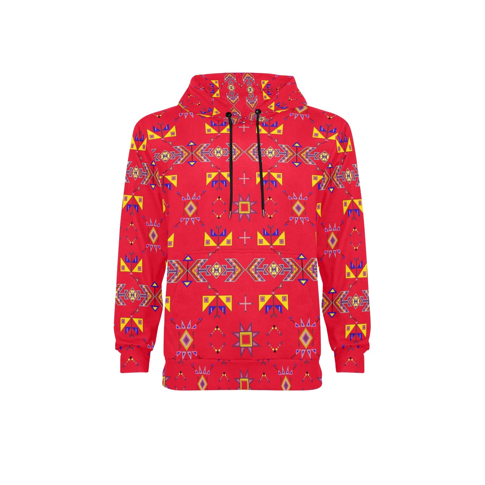 Scattered Generations Red Men's Long Sleeve Fleece Hoodie