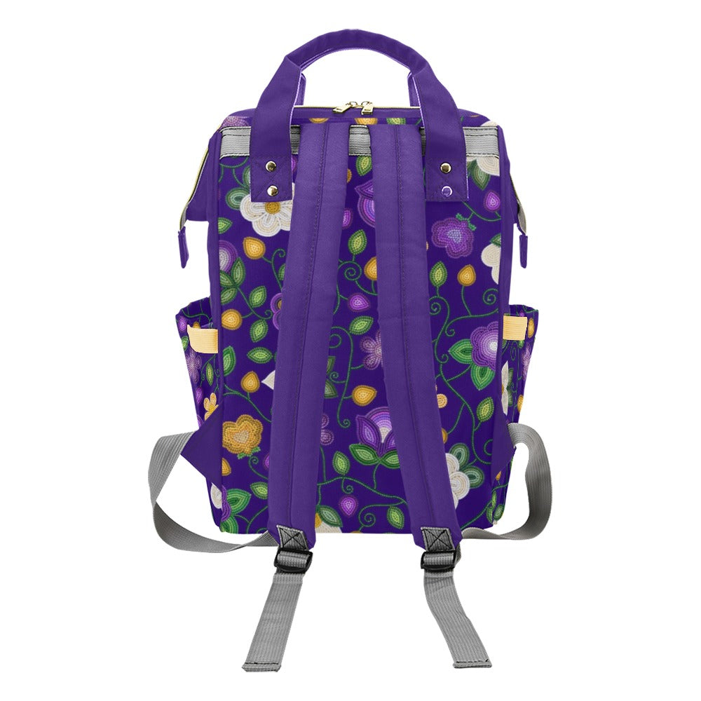 Midnight Moss Bloom Aubergine Multi-Function Diaper Backpack/Diaper Bag