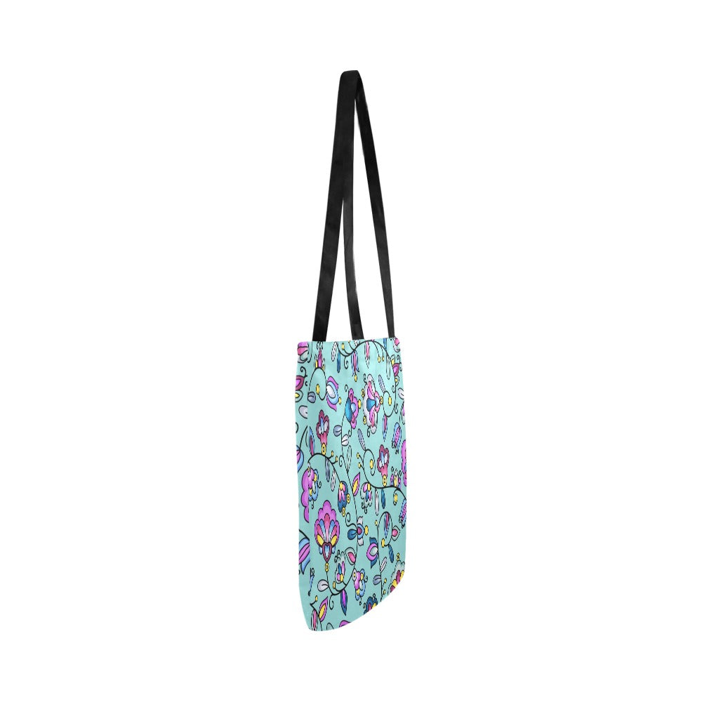 Autumn Bundle Blessing Turquoise Reusable Shopping Bag (Two sides)