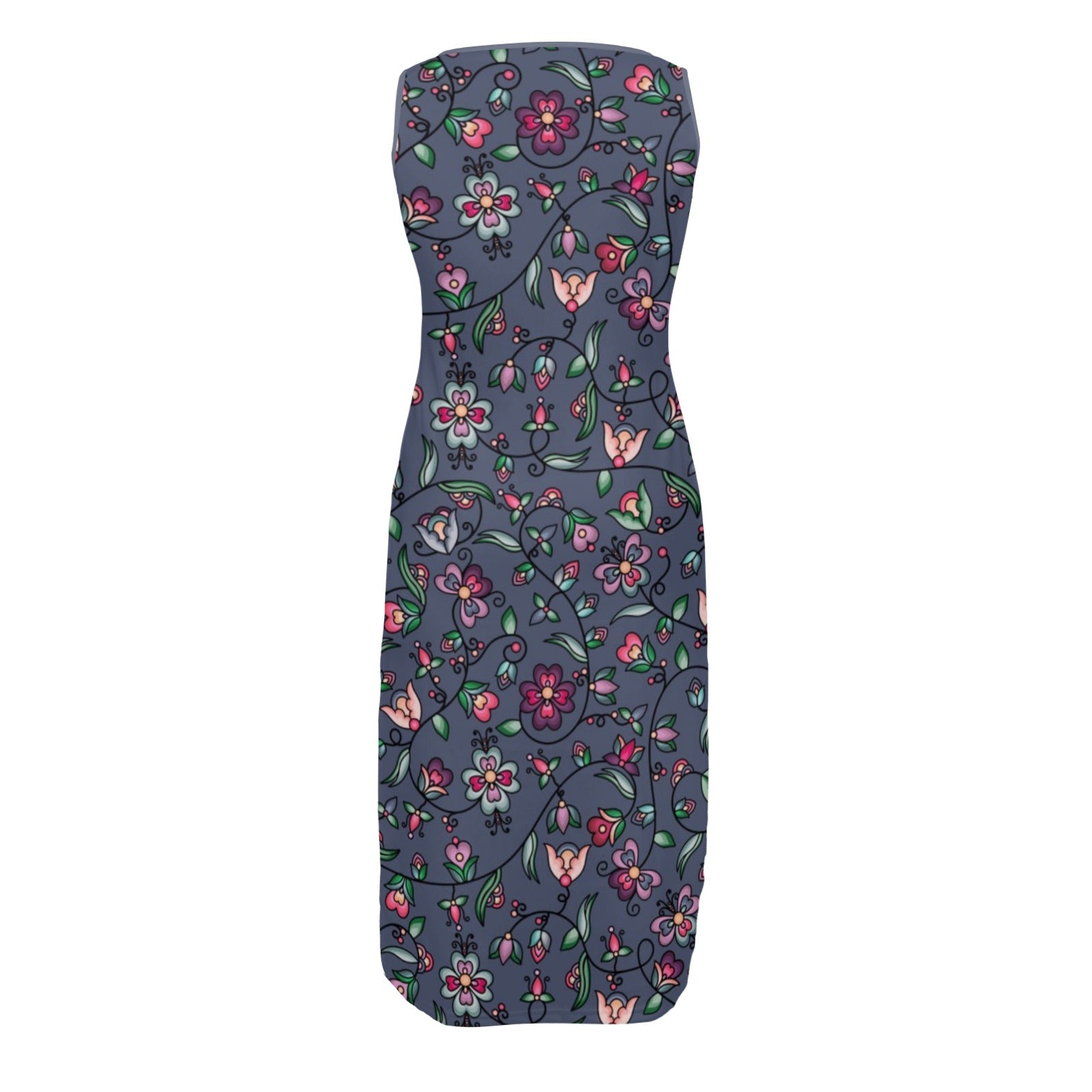 Amber Evening Garland Blue Phaedra Sleeveless Open Fork Long Dress