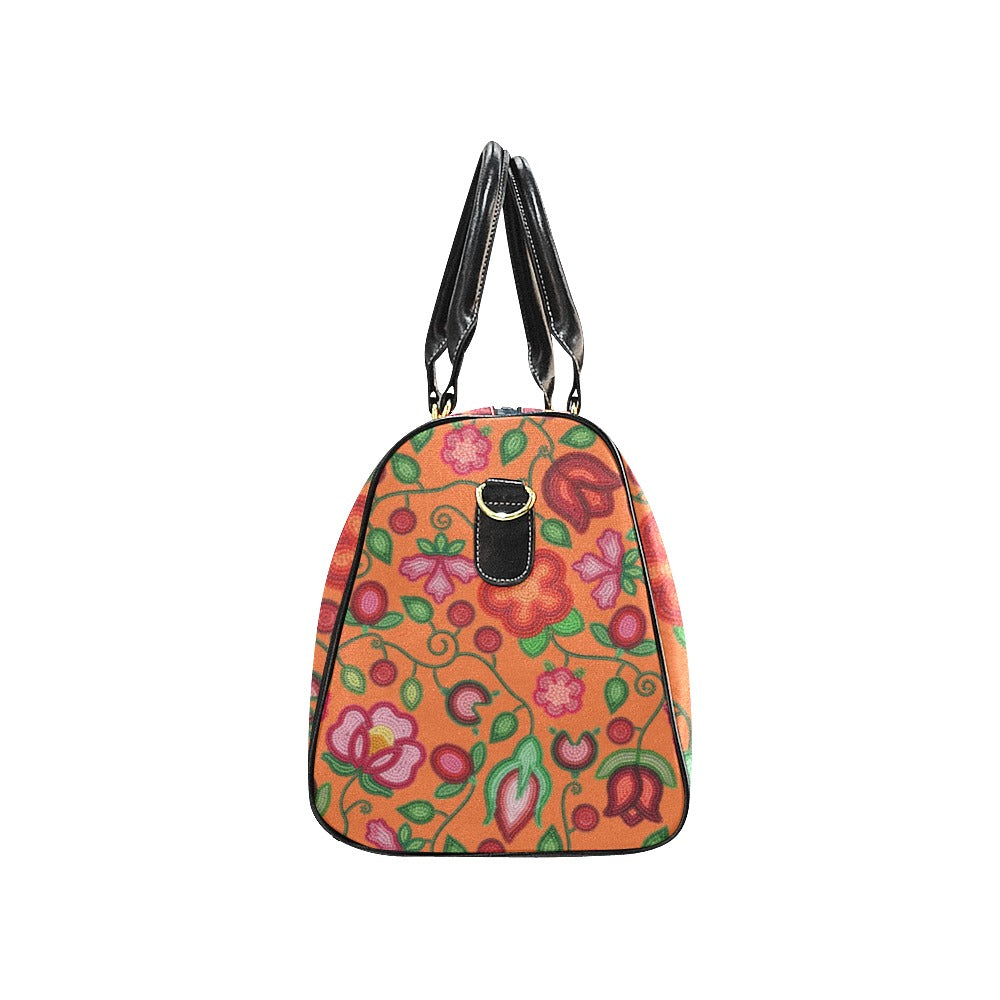 Rose Reverie Orange Waterproof Travel Bag/Small