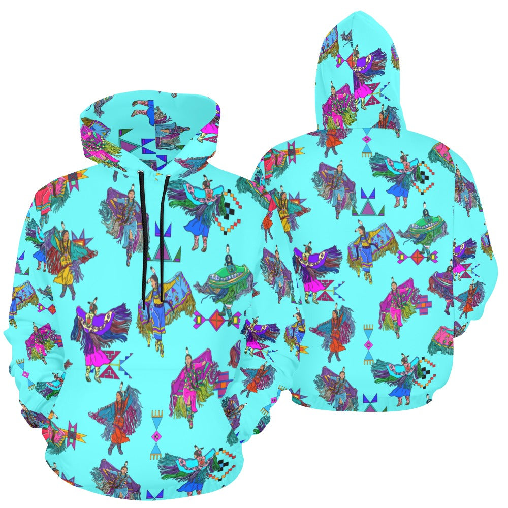 Women's Fancy Dancers Turquoise Hoodie for Women (USA Size)