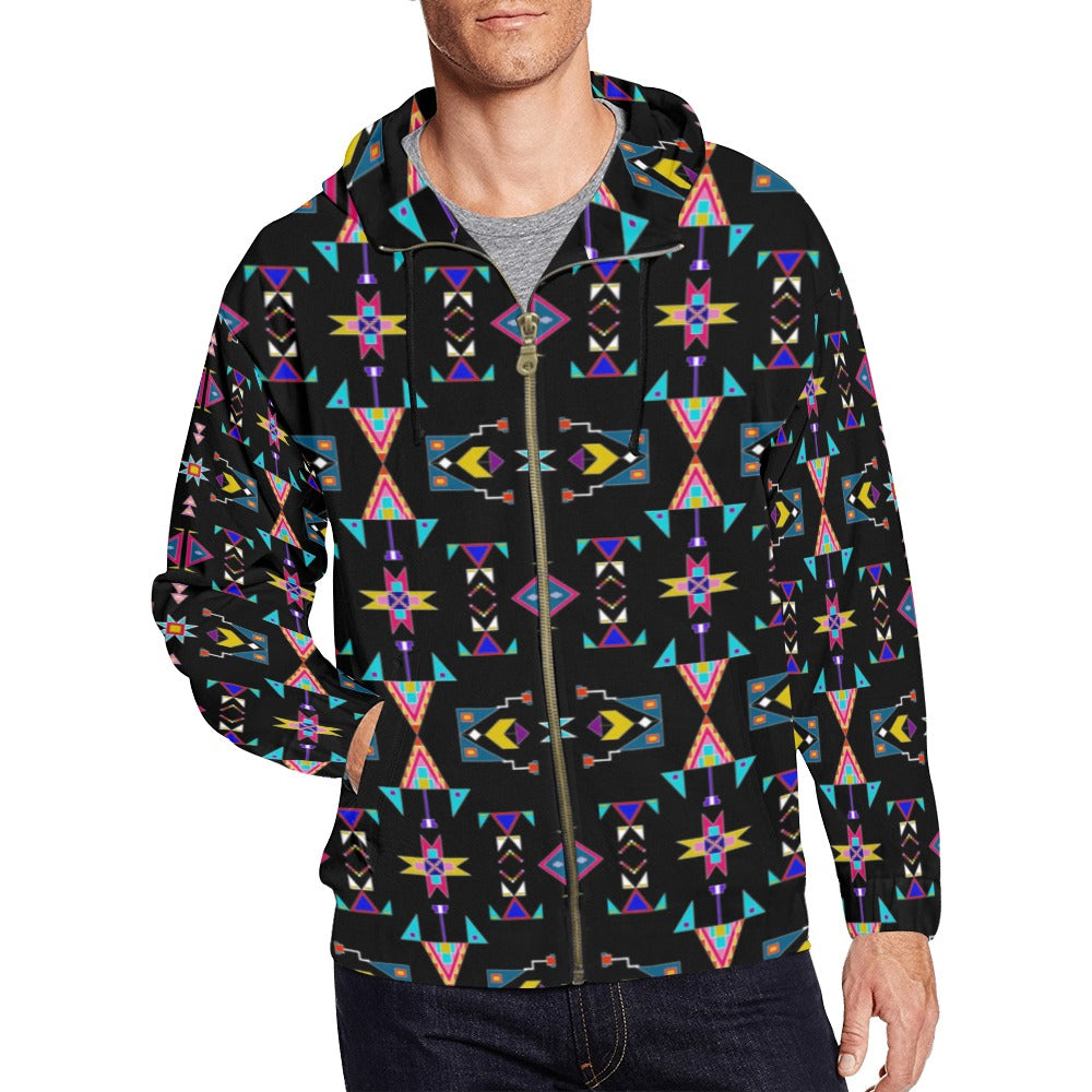 Enemy Territory Black Men's Zipper Hoodie