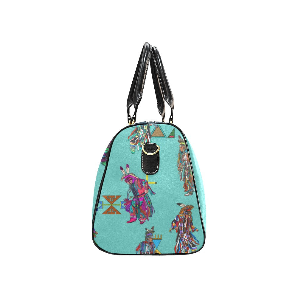 Men's Grass Dancers Eggshell Blue Waterproof Travel Bag/Small