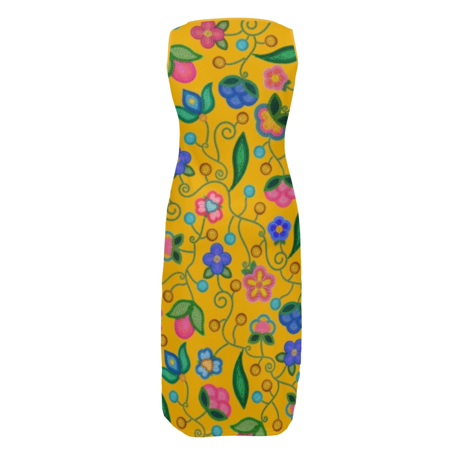 Skyberry Serenade Yellow Phaedra Sleeveless Open Fork Long Dress