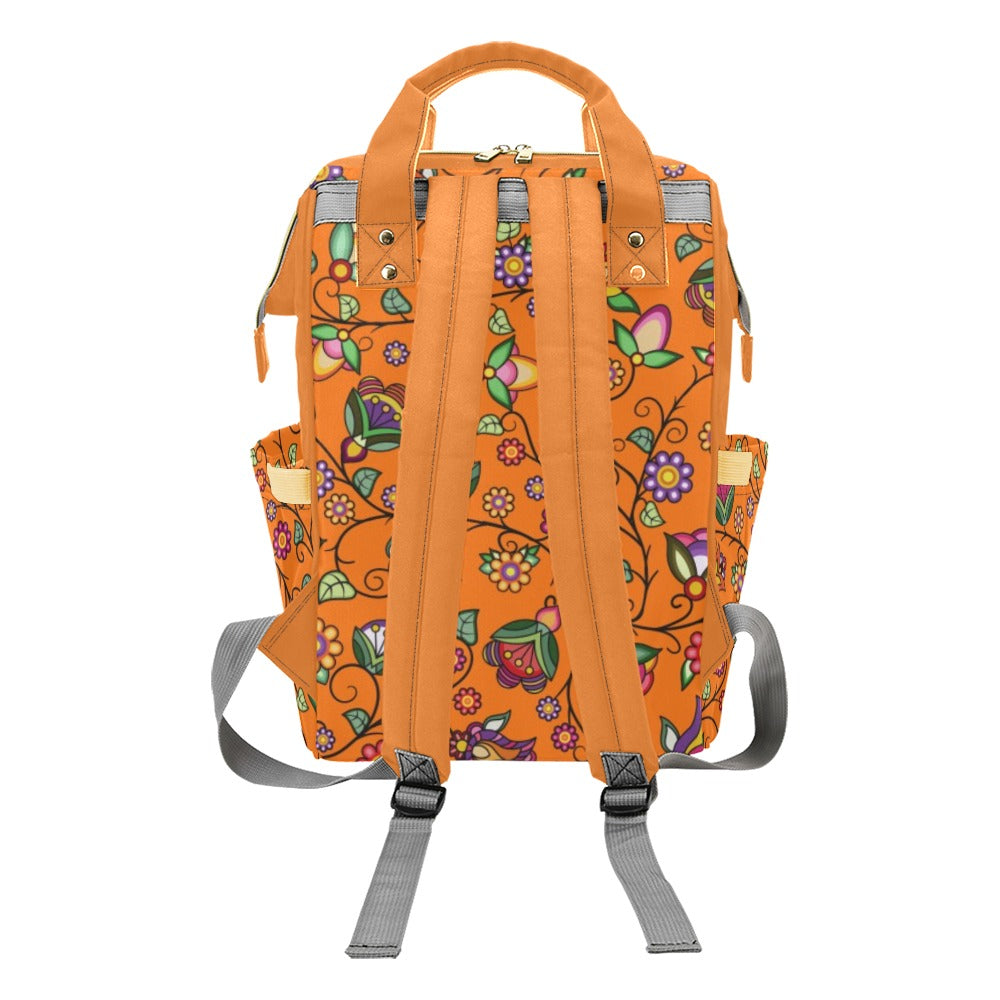 Heartbeat Petals Orange Multi-Function Diaper Backpack/Diaper Bag