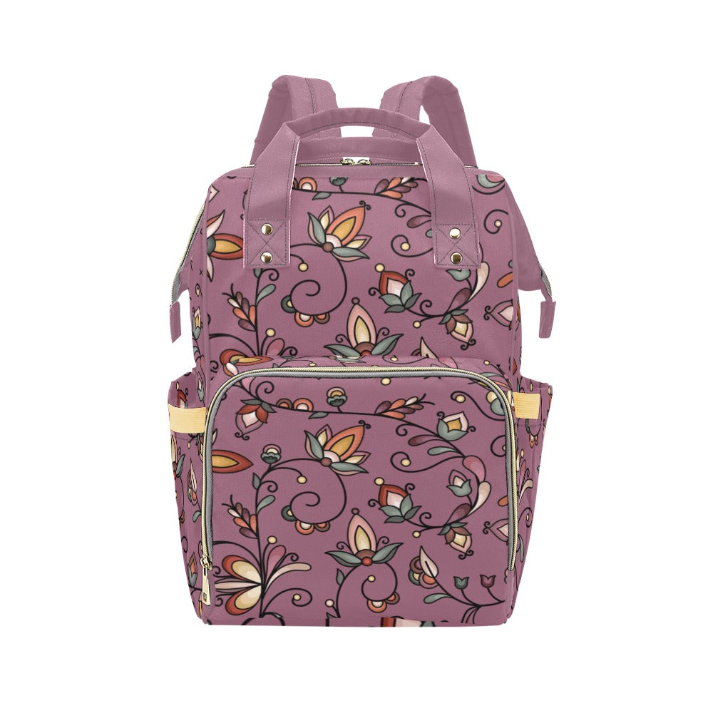 Burnt Sky Petals Magenta Multi-Function Diaper Backpack/Diaper Bag