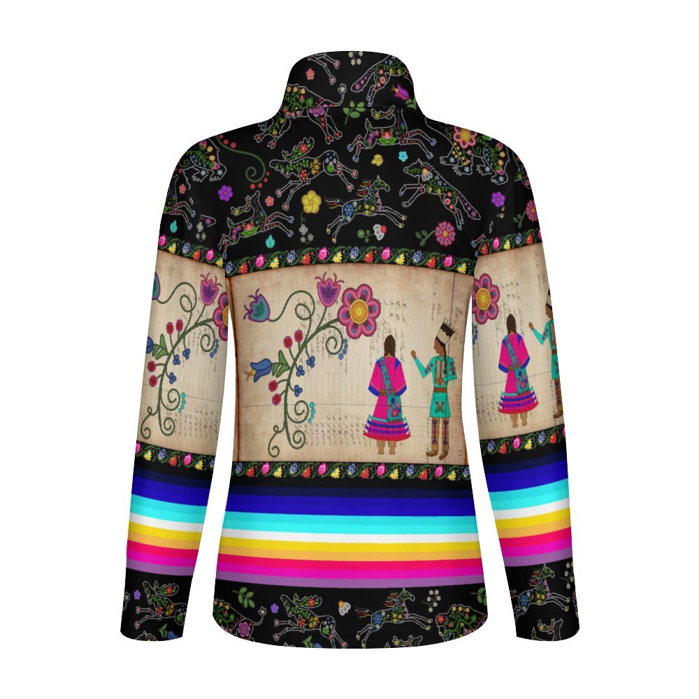 Floral Ledger Sweethearts Long Sleeve Yoga Shirt