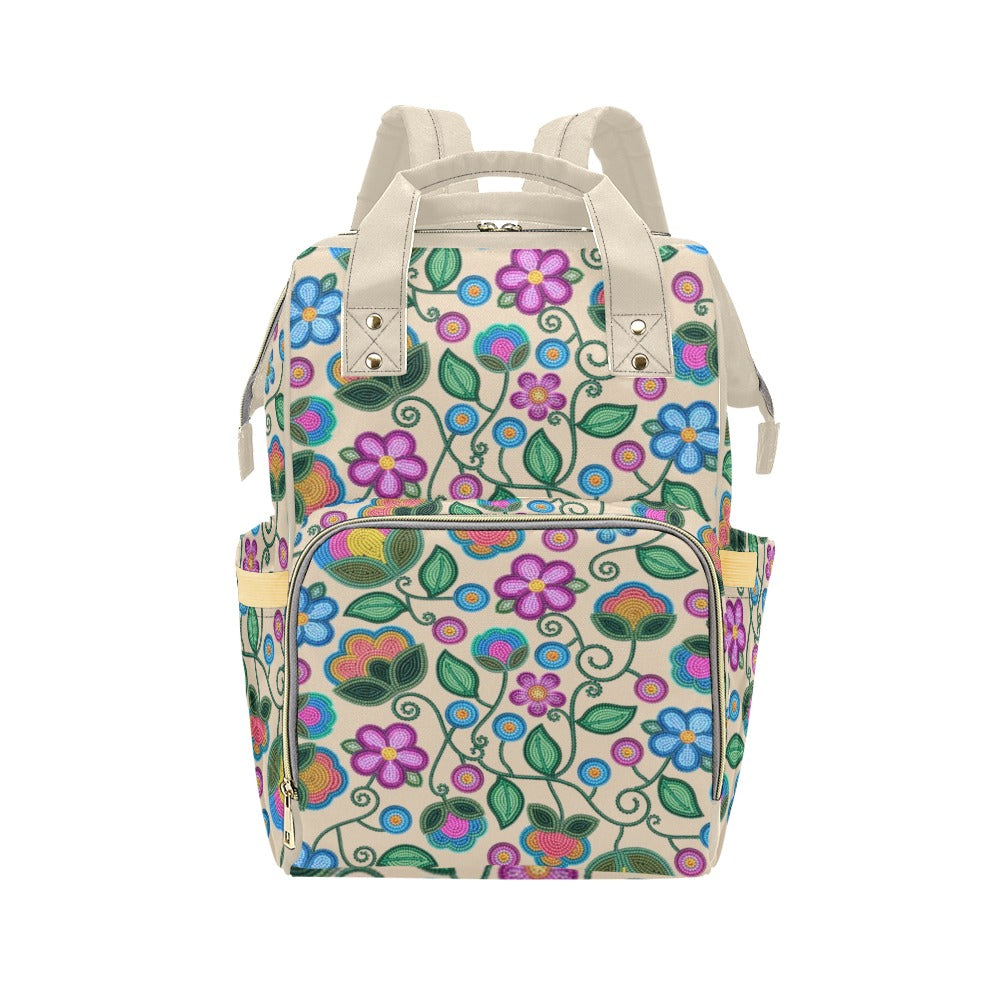 Turquoise Sunbeam Cream Multi-Function Diaper Backpack/Diaper Bag