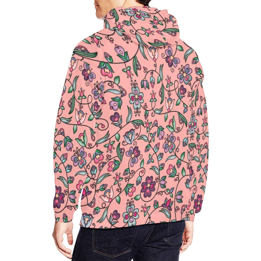 Amber Evening Garland Peach Hoodie for Men (USA Size)