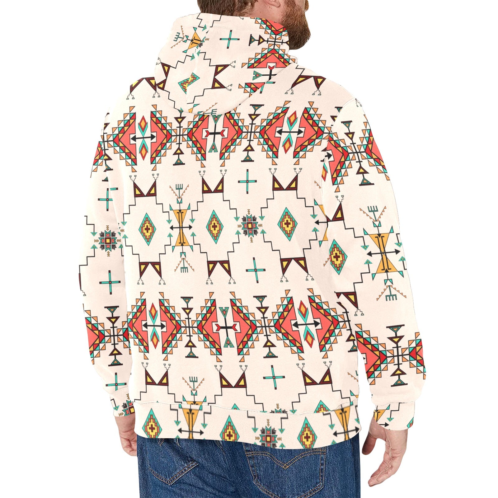 Thunder Flight Cream Men's Long Sleeve Fleece Hoodie