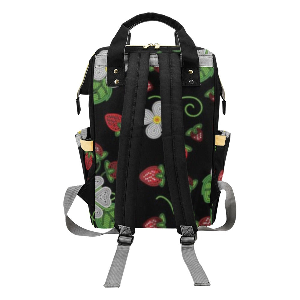 Strawberry Dreams Midnight Multi-Function Diaper Backpack/Diaper Bag