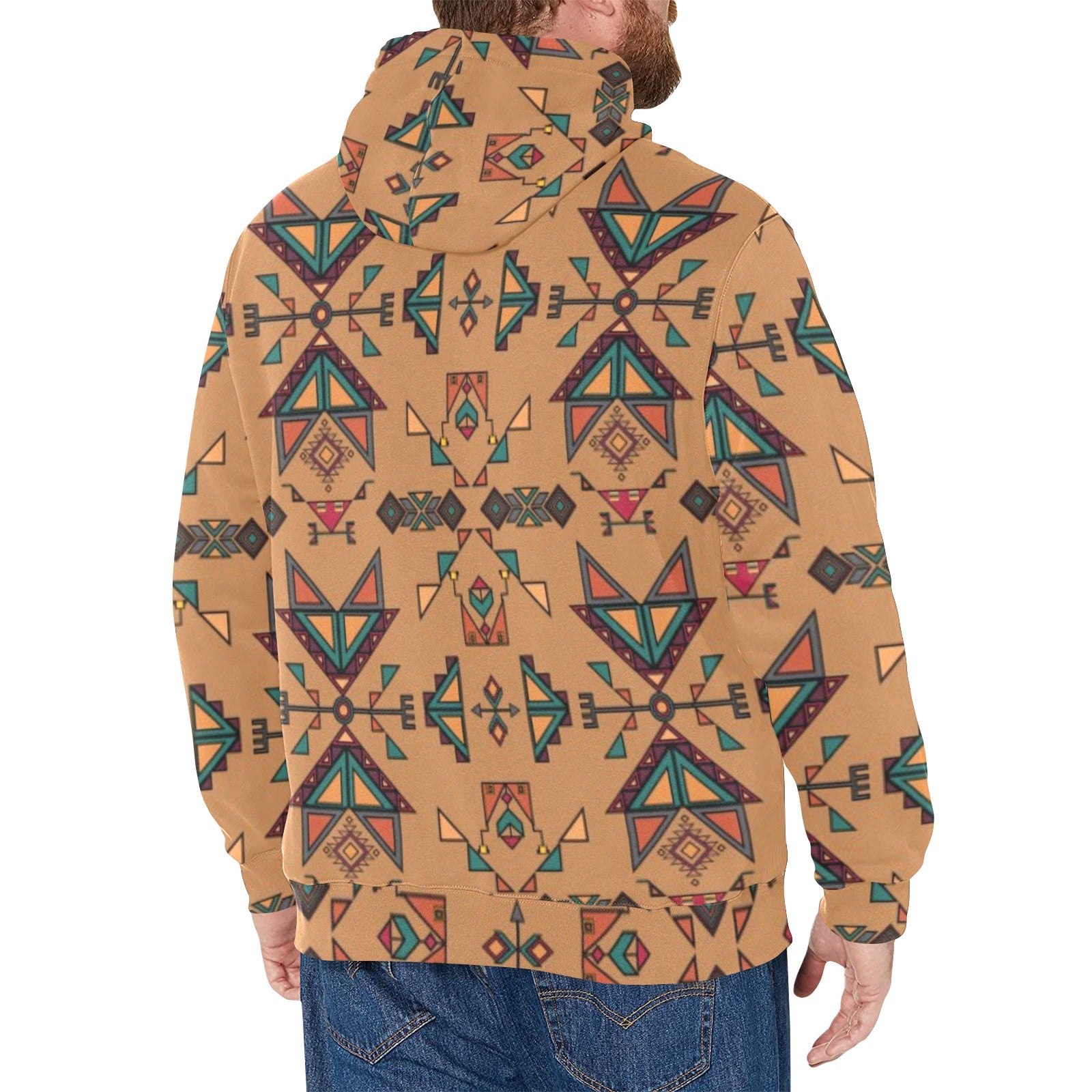 Arrow dawn Brown Men's Long Sleeve Fleece Hoodie