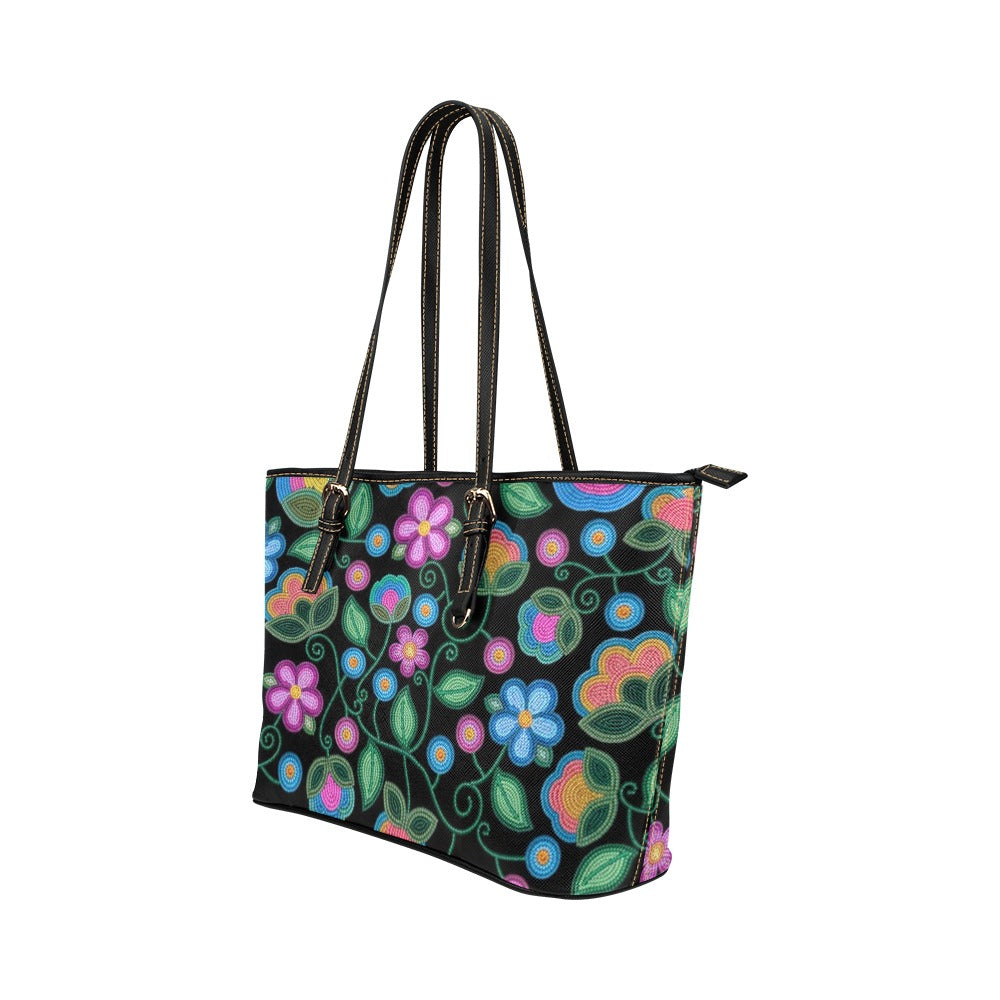 Turquoise Sunbeam Leather Tote Bag/Large