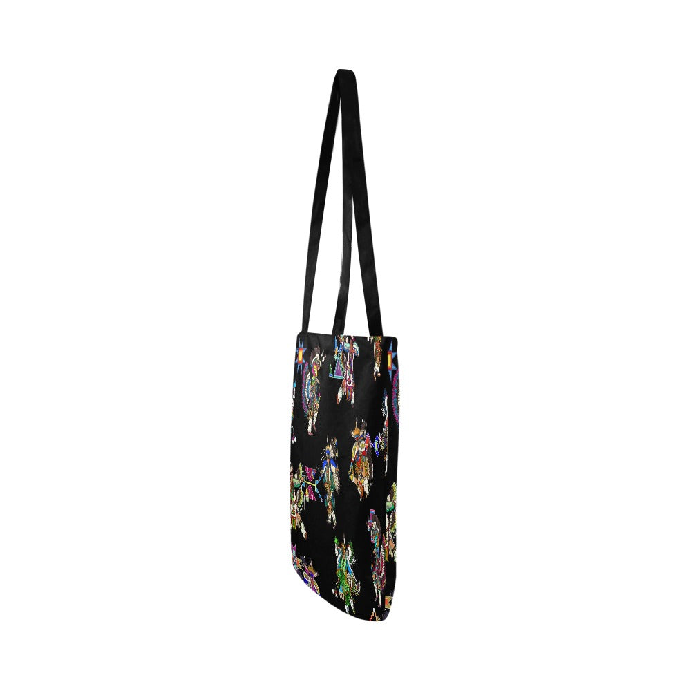 Men's Fancy Dancer Black Reusable Shopping Bag (Two sides)