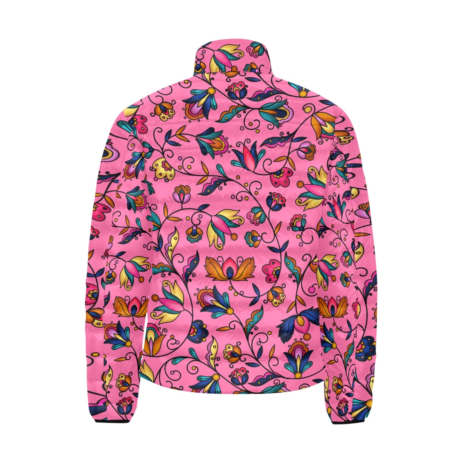 Copper Prairie Petals Pink Men's Padded Jacket