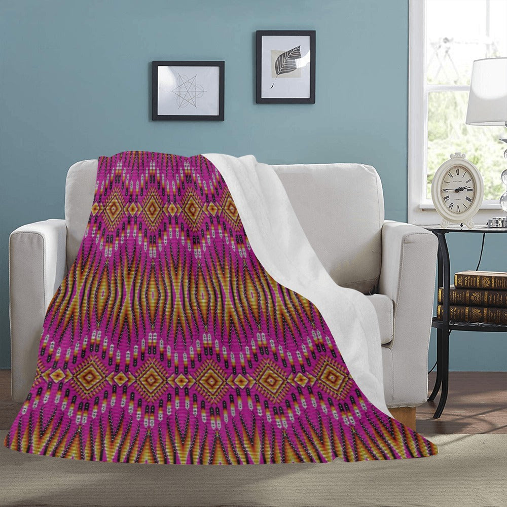 Fire Feather Pink Ultra-Soft Micro Fleece Blanket 60"x80"