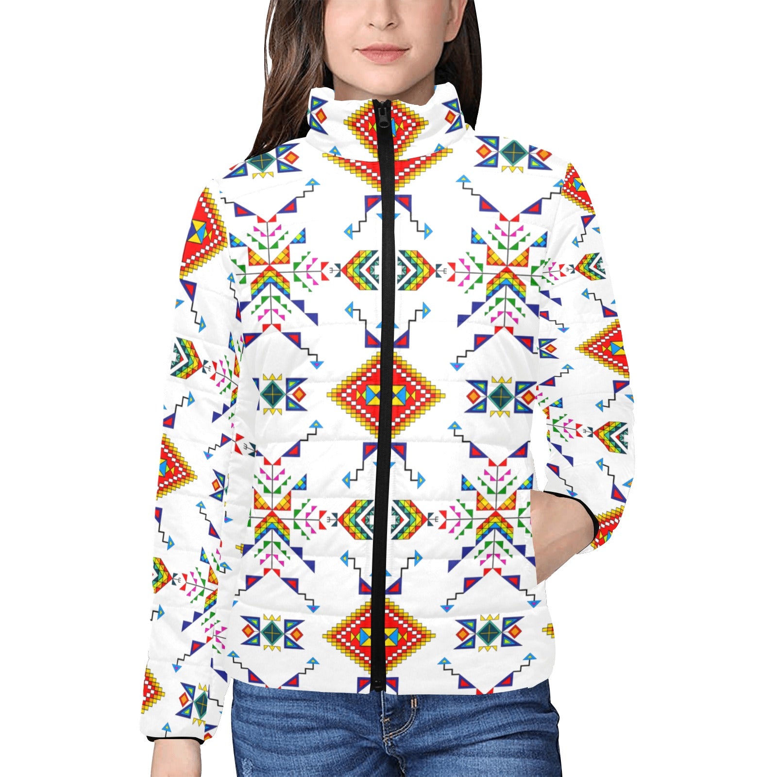 Buffalo Jump White Women's Padded Jacket