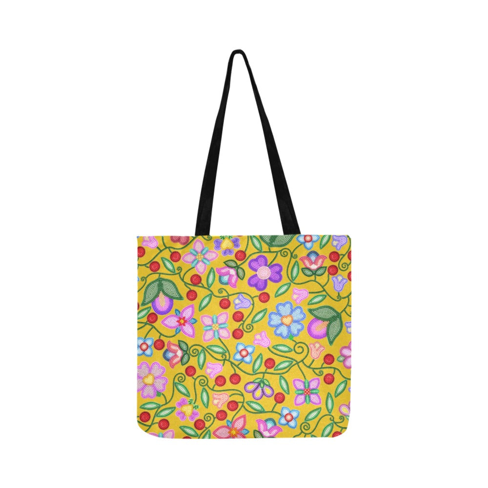 Petal Harmony Ochre Reusable Shopping Bag (Two sides)