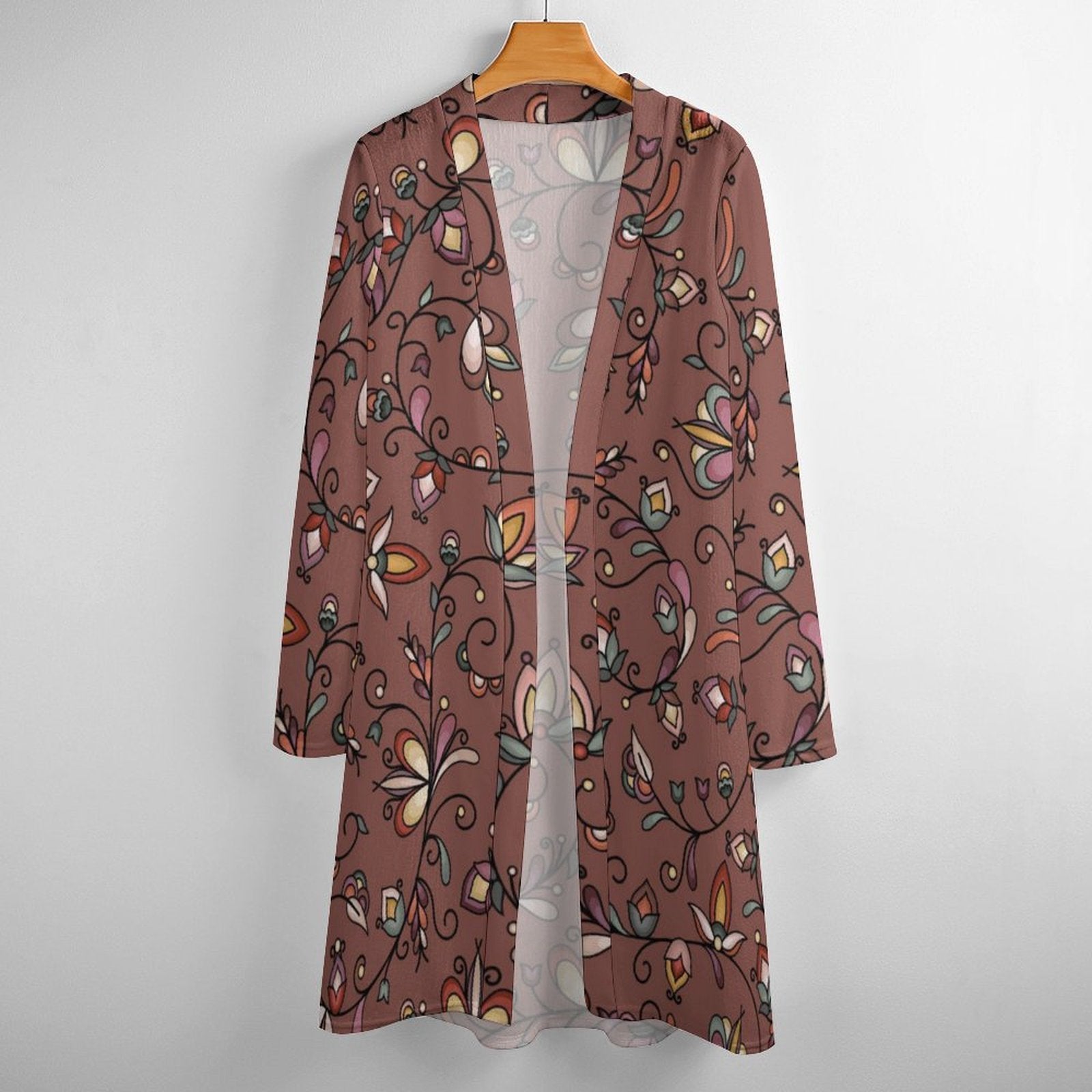 Burnt Sky Petals Brown Cardigan