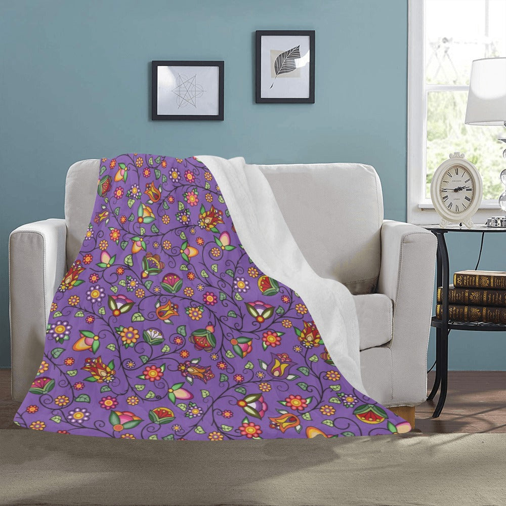 Heartbeat Petals Purple Ultra-Soft Micro Fleece Blanket 50"x60"