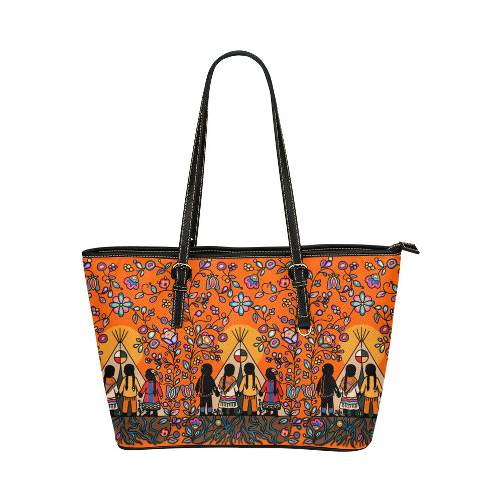 Rooted in Culture Large Leather Tote Bag