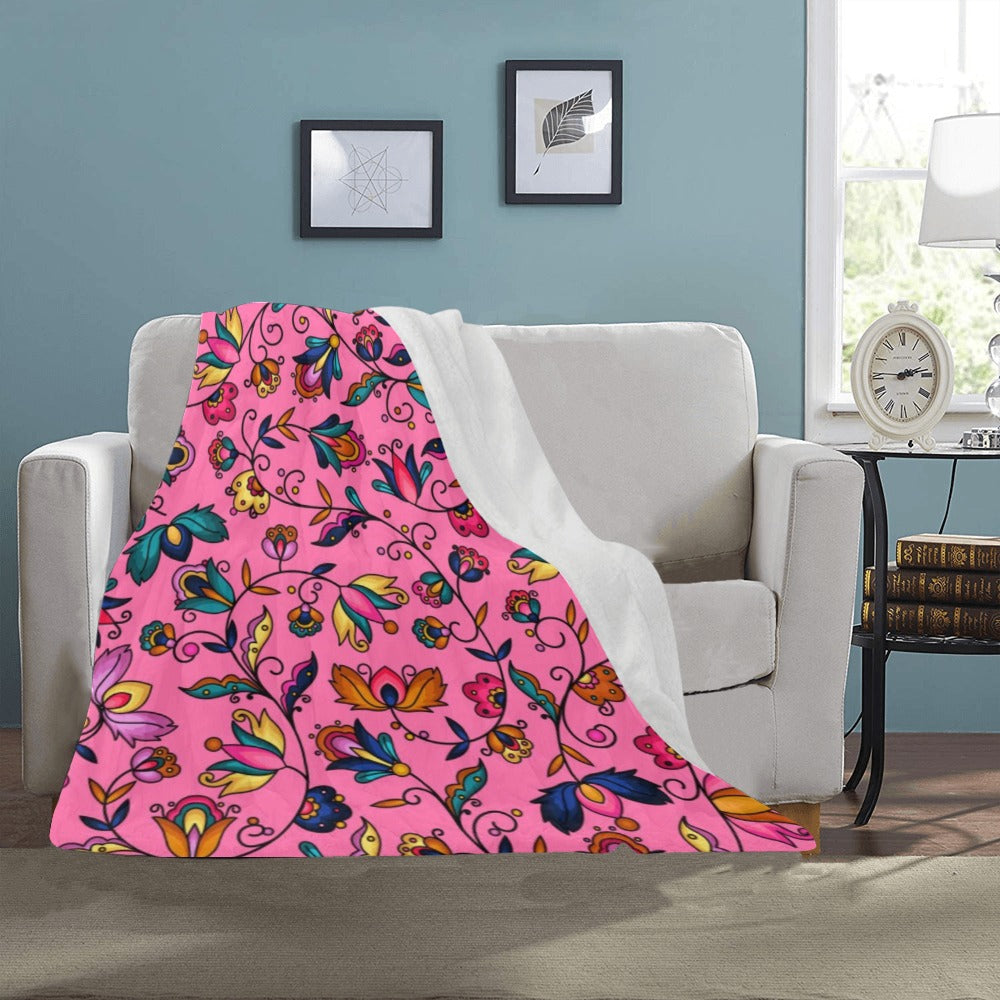 Copper Prairie Petals Pink Ultra-Soft Micro Fleece Blanket 40"x50"
