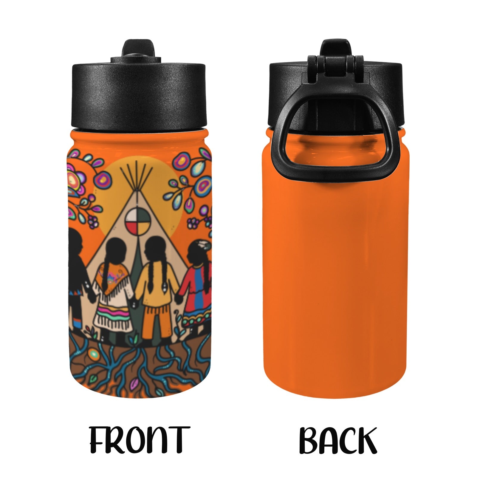Rooted in Culture 12oz Water Bottle with Straw