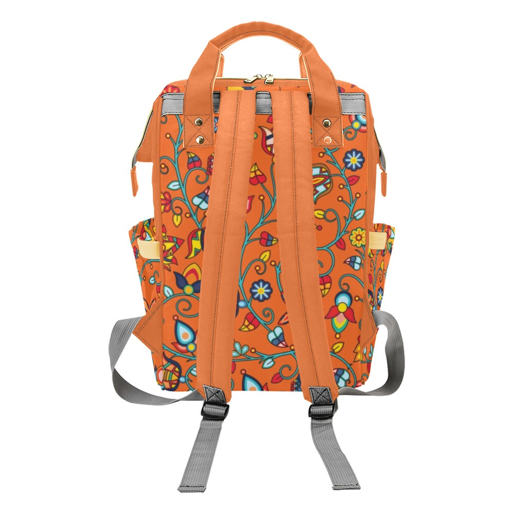 Thorny Path Orange Multi-Function Diaper Backpack/Diaper Bag