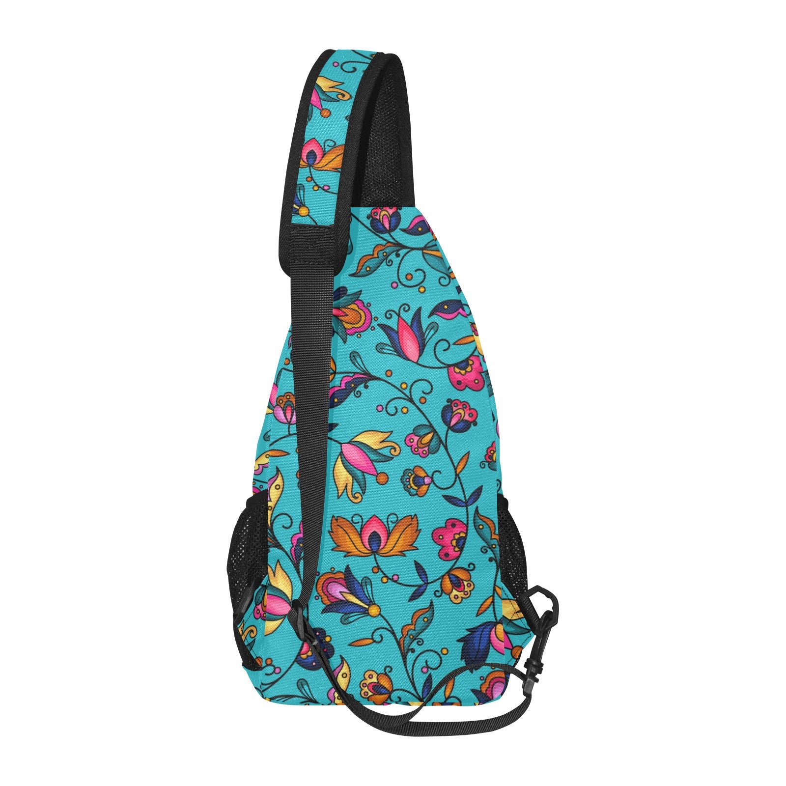 Copper Prairie Petals Turquoise  Chest Bag